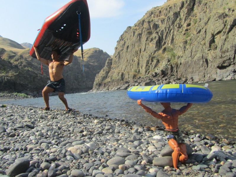 Mike and Doug launch their crafts.