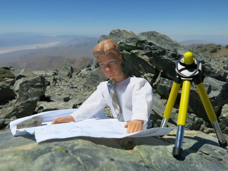 Pretty Boy marks the spot where the tram will land on his plans.