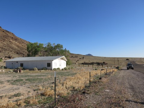 Somebody's shattered dream: The Warm Springs Bar & Cafe, now boarded up and falling down.