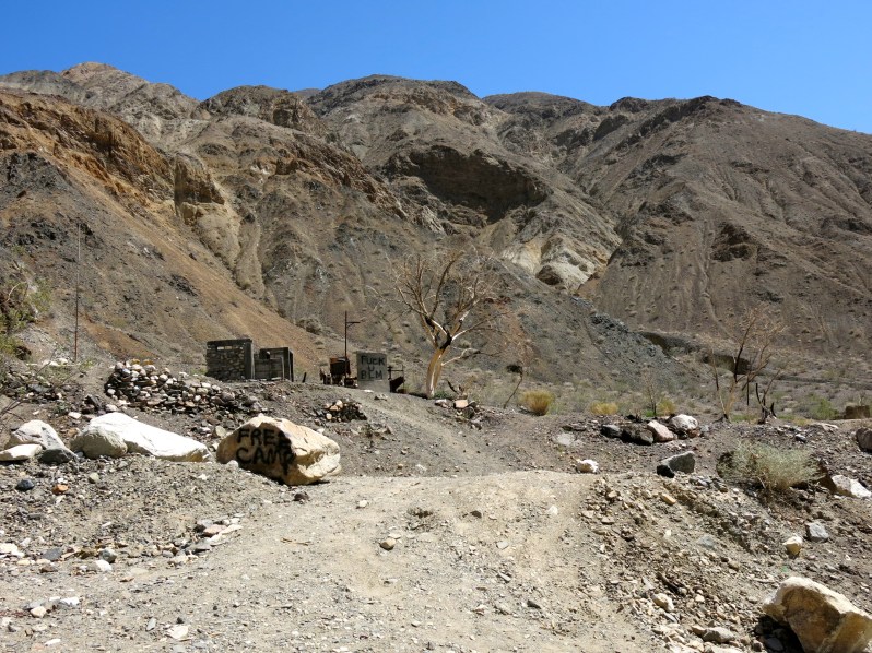 Chris Wicht camp at the mouth of Surprise Canyon