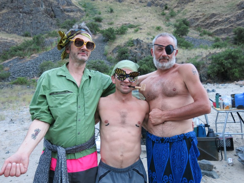 Marshall, Mike, and Larry dress for dinner.