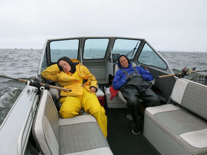 Sherri and Amy hard at work.